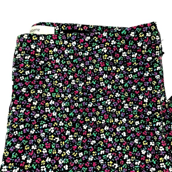 Liz Claiborne Capris Jackie Womens 8P Pink Blue White Flowers Pants Flat Front - Picture 2 of 9